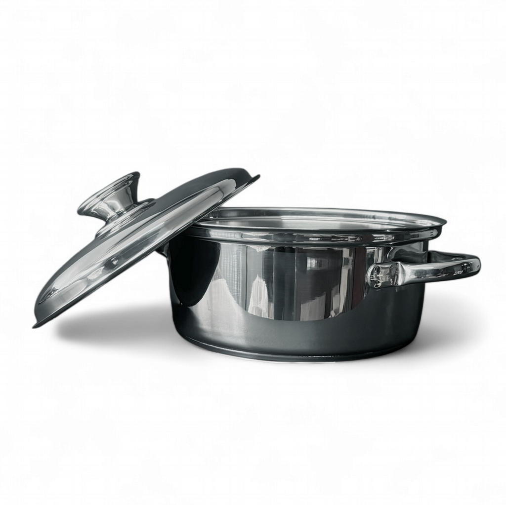 BATERIA DE COCINA EN ACERO QUIRÚRGICO 5 CAPAS